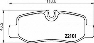 HELLA PAGID 8db355021761 -  Комплект тормозных колодок, дисковый тормоз